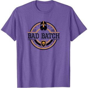 imageStar Wars The Bad Batch CF 99 Badge TShirtPurple Heather