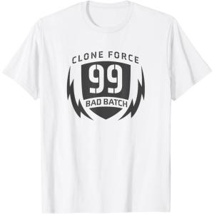 imageStar Wars The Bad Batch Clone Force 99 Lightning Logo TShirtWhite