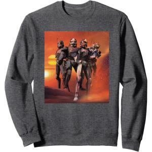imageStar Wars The Bad Batch Hunter Wrecker Tech Crosshair Sunset SweatshirtDark Heather Grey