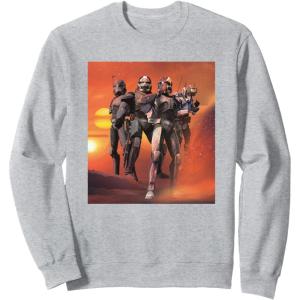 imageStar Wars The Bad Batch Hunter Wrecker Tech Crosshair Sunset SweatshirtHeather Grey