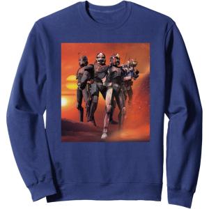 imageStar Wars The Bad Batch Hunter Wrecker Tech Crosshair Sunset SweatshirtNavy Blue