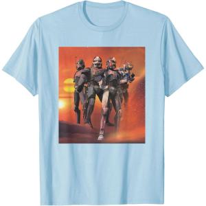 imageStar Wars The Bad Batch Hunter Wrecker Tech Crosshair Sunset TShirtBaby Blue