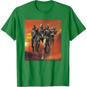 imageStar Wars The Bad Batch Hunter Wrecker Tech Crosshair Sunset TShirtKelly Green