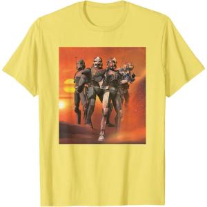 imageStar Wars The Bad Batch Hunter Wrecker Tech Crosshair Sunset TShirtLemon Yellow