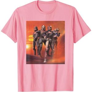 imageStar Wars The Bad Batch Hunter Wrecker Tech Crosshair Sunset TShirtPink