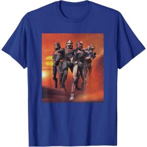 imageStar Wars The Bad Batch Hunter Wrecker Tech Crosshair Sunset TShirtRoyal Blue