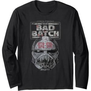 imageStar Wars The Bad Batch Wrecker Helmet Sketch Long Sleeve TShirtBlack