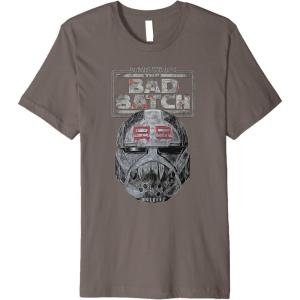 imageStar Wars The Bad Batch Wrecker Helmet Sketch Premium TShirtAsphalt Grey