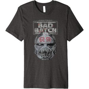 imageStar Wars The Bad Batch Wrecker Helmet Sketch Premium TShirtDark Heather Grey