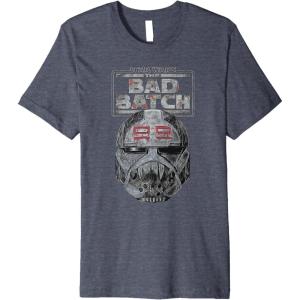 imageStar Wars The Bad Batch Wrecker Helmet Sketch Premium TShirtHeather Blue