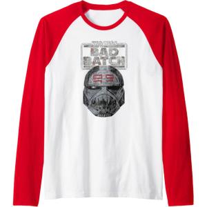 imageStar Wars The Bad Batch Wrecker Helmet Sketch Raglan Baseball TeeRedWhite