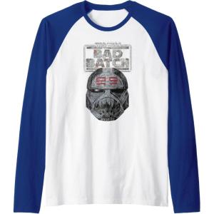 imageStar Wars The Bad Batch Wrecker Helmet Sketch Raglan Baseball TeeRoyal BlueWhite