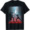 imageStar Wars Darth Vader Luke Skywalker Battle Silhouette TShirtBlack