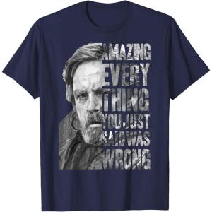 imageStar Wars The Last Jedi Luke Skywalker Everything Is Wrong TShirtNavy Blue