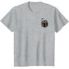 imageStar Wars Boba Fett Left Chest Graphic TShirt TShirtHeather Grey