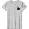 imageStar Wars Boba Fett Left Chest Graphic TShirt TShirtSilver Grey