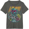 imageStar Wars Boba Fett Neon Blaster Vintage Disney TShirtAsphalt Grey