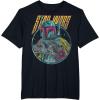 imageStar Wars Boba Fett Neon Blaster Vintage Disney TShirtBlack