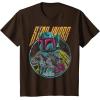 imageStar Wars Boba Fett Neon Blaster Vintage Disney TShirtBrown
