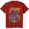 imageStar Wars Boba Fett Neon Blaster Vintage Disney TShirtCranberry Red