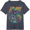 imageStar Wars Boba Fett Neon Blaster Vintage Disney TShirtHeather Blue