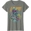 imageStar Wars Boba Fett Neon Blaster Vintage Disney TShirtOlive Heather