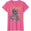 imageStar Wars Boba Fett Neon Blaster Vintage Disney TShirtPink Heather