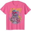 imageStar Wars Boba Fett Neon Blaster Vintage Disney TShirtPink Heather