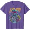 imageStar Wars Boba Fett Neon Blaster Vintage Disney TShirtPurple Heather