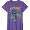 imageStar Wars Boba Fett Neon Blaster Vintage Disney TShirtPurple Heather