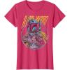 imageStar Wars Boba Fett Neon Blaster Vintage Disney TShirtRed Heather