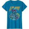 imageStar Wars Boba Fett Neon Blaster Vintage Disney TShirtSapphire Blue