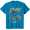 imageStar Wars Boba Fett Neon Blaster Vintage Disney TShirtSapphire Blue