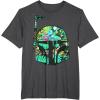 imageStar Wars Classic Hawaiian Print Boba Fett Helmet TShirt C1 TShirtDark Heather Grey