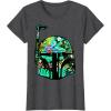 imageStar Wars Classic Hawaiian Print Boba Fett Helmet TShirt C1 TShirtDark Heather Grey