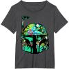 imageStar Wars Classic Hawaiian Print Boba Fett Helmet TShirt C1 TShirtDark Heather Grey