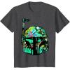 imageStar Wars Classic Hawaiian Print Boba Fett Helmet TShirt C1 TShirtDark Heather Grey