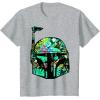 imageStar Wars Classic Hawaiian Print Boba Fett Helmet TShirt C1 TShirtHeather Grey