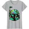 imageStar Wars Classic Hawaiian Print Boba Fett Helmet TShirt C1 TShirtHeather Grey