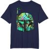 imageStar Wars Classic Hawaiian Print Boba Fett Helmet TShirt C1 TShirtNavy Blue