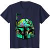 imageStar Wars Classic Hawaiian Print Boba Fett Helmet TShirt C1 TShirtNavy Blue