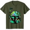 imageStar Wars Classic Hawaiian Print Boba Fett Helmet TShirt C1 TShirtOlive Green