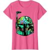 imageStar Wars Classic Hawaiian Print Boba Fett Helmet TShirt C1 TShirtPink Heather