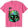 imageStar Wars Classic Hawaiian Print Boba Fett Helmet TShirt C1 TShirtPink Heather