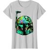 imageStar Wars Classic Hawaiian Print Boba Fett Helmet TShirt C1 TShirtSilver Grey