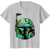 imageStar Wars Classic Hawaiian Print Boba Fett Helmet TShirt C1 TShirtSilver Grey