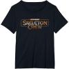 imageStar Wars Skeleton Crew Distressed Metal Title Logo TShirtBlack