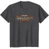 imageStar Wars Skeleton Crew Distressed Metal Title Logo TShirtDark Heather Grey