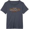 imageStar Wars Skeleton Crew Distressed Metal Title Logo TShirtHeather Blue