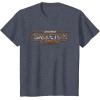 imageStar Wars Skeleton Crew Distressed Metal Title Logo TShirtHeather Blue